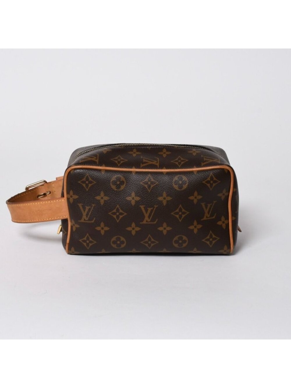 Louis Vuitton Rocker Dopp Kit Clutch Pouch Brown Gold